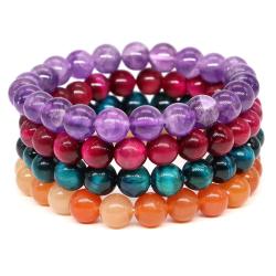 Bracelet de cristal de guérison : Perles de pierre naturelle pour le bien-être