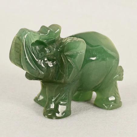 Statue Feng Shui en aventurine verte | Éléphant porte-bonheur et harmonisation des chakras