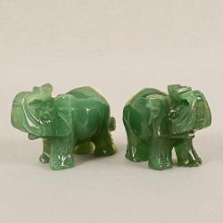 Statue Feng Shui en aventurine verte | Éléphant porte-bonheur et harmonisation des chakras