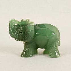 Statue Feng Shui en aventurine verte | Éléphant porte-bonheur et harmonisation des chakras