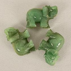 Statue Feng Shui en aventurine verte | Éléphant porte-bonheur et harmonisation des chakras