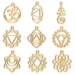 Yoga Charm Set | 5 Pcs Stainless Steel OM Flower Pendants