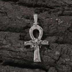 Ciondolo a forma di croce con occhio di Horus, divinità egizia - Gioielli Hip Hop