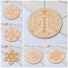 Ensemble de sept pierres de guérison des chakras - Plaque et cube en bois Reiki pour l'équilibre