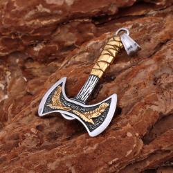 Wikinger-Axt-Halskette | Odin-Anhänger aus Edelstahl – Herrenschmuck