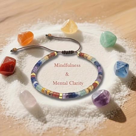 Braccialetto curativo dei 7 chakra | Gioielli in pietra naturale per donna