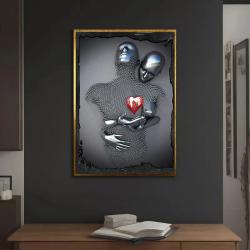 Tableau abstrait en métal sur toile | Décoration intérieure moderne