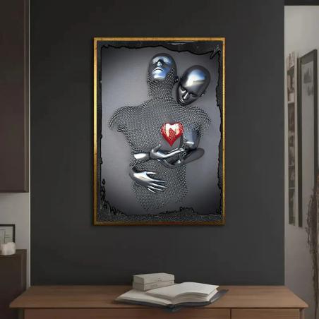 Tableau abstrait en métal sur toile | Décoration intérieure moderne