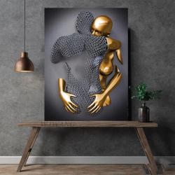 Tableau abstrait en métal sur toile | Décoration intérieure moderne