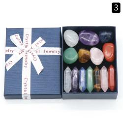 Set mit Chakra-Heilsteinen aus natürlichem Quarz | 14-teilig für Meditation und Dekoration
