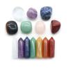 Set mit Chakra-Heilsteinen aus natürlichem Quarz | 14-teilig für Meditation und Dekoration