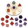 Ensemble de cristaux de géométrie sacrée pour le Reiki et l'harmonisation des chakras