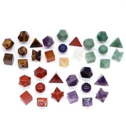 Ensemble de cristaux de géométrie sacrée pour le Reiki et l'harmonisation des chakras