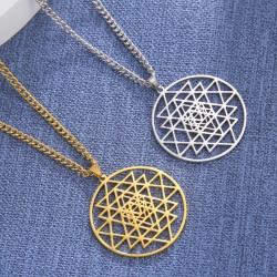Pendentif Sri Yantra : Collier symbole de méditation hindou