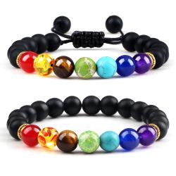 Bracelets de guérison des chakras pour hommes et femmes - 7 pierres