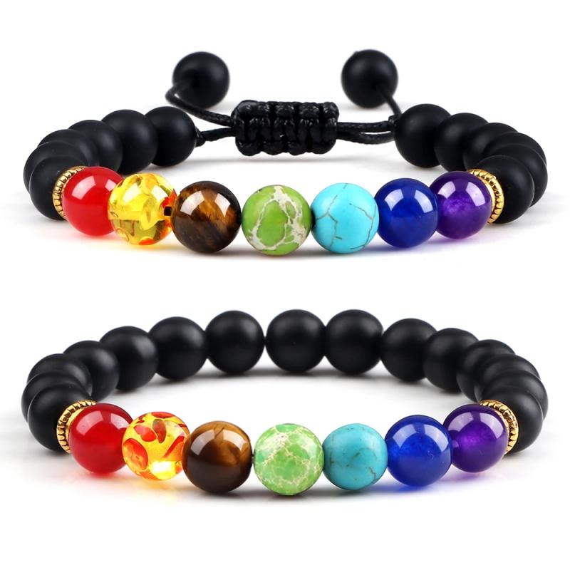 Bracelets de guérison des chakras pour hommes et femmes - 7 pierres