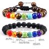 Bracelets de guérison des chakras pour hommes et femmes - 7 pierres