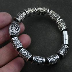 Set di braccialetti runici vichinghi | Amuleto della bussola norrena Vegvisir