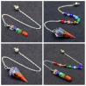 Collier pendule Reiki : Pendentif améthyste orgonique 7 chakras