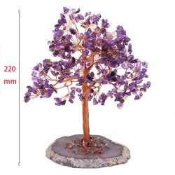 Arbre à argent en cristal et fil de cuivre - Décoration Feng Shui et Reiki