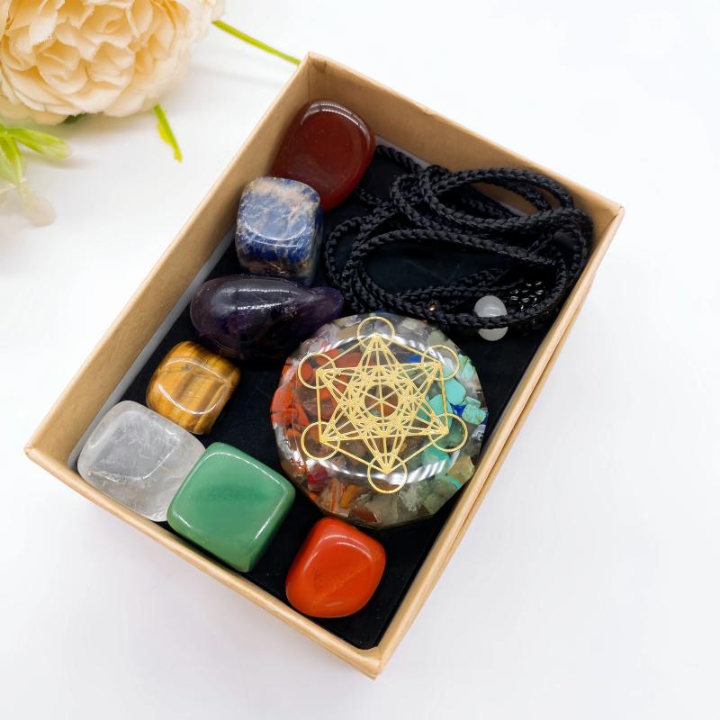 Kit de guérison des chakras : cristaux naturels pour la méditation et la relaxation