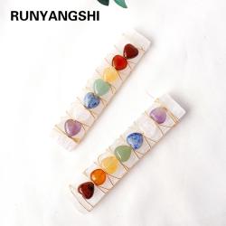Bacchetta di cristallo curativo in selenite e chakra - Regalo naturale