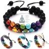 Bracelets de lave faits main pour la guérison des chakras - Double couche | Perles énergétiques