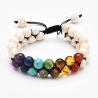 Bracelets de lave faits main pour la guérison des chakras - Double couche | Perles énergétiques