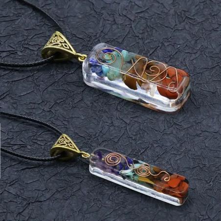Ciondolo orgonico per la guarigione dei chakra - Collana energetica di cristallo