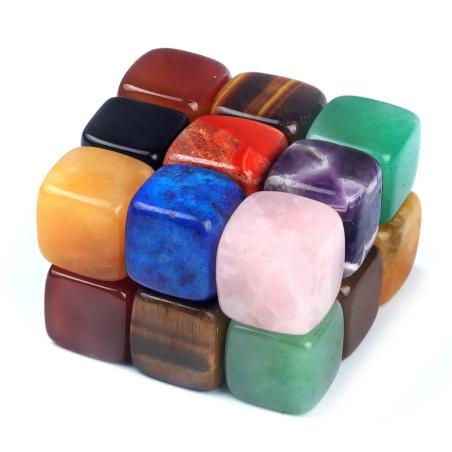 Chakra Healing Stones: Lapis, Amethyst & Tiger Eye Cube