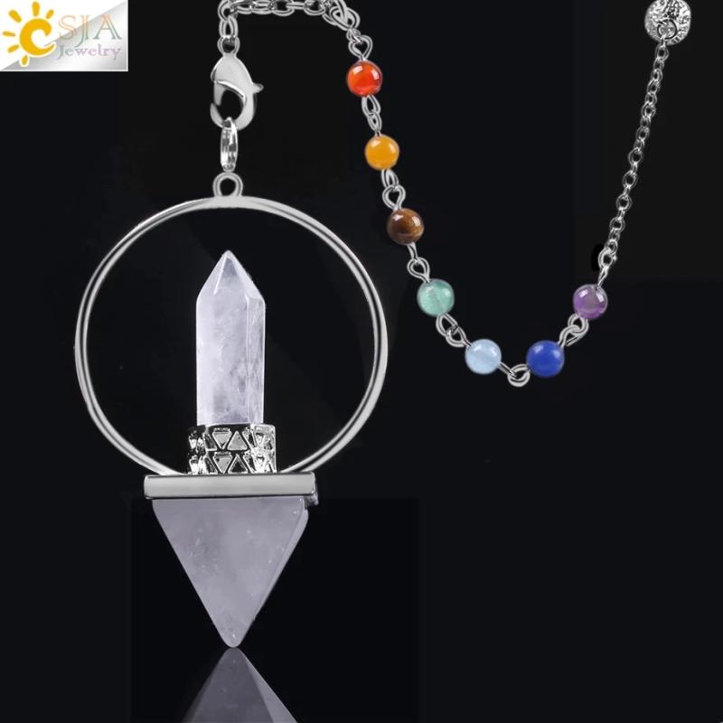 Cristaux de guérison Reiki : 7 pendules pour les chakras (diasthésie)