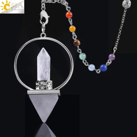 Cristaux de guérison Reiki : 7 pendules pour les chakras (diasthésie)