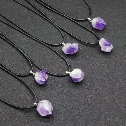 Amethyst Pendant: Natural Crystal Energy Healing Necklace for Women