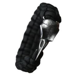 Viking Raven Skeleton Bracelet | Norse Rune & Valknut Pendant