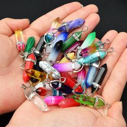 Chakra-Heilkristall-Anhänger aus natürlichem Quarz | 30er-Set