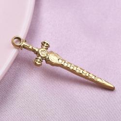Pendentifs en acier inoxydable doré : Colliers croix et épée à faire soi-même