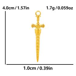 Pendentifs en acier inoxydable doré : Colliers croix et épée à faire soi-même