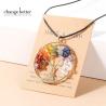 Halskette aus Amethyst und Quarz | Reiki-Anhänger für die 7 Chakras | Geschenk