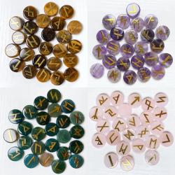 Rune di quarzo cristallo naturale: set da 25 pezzi per la guarigione Wicca e Reiki