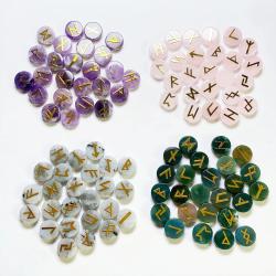 Rune di quarzo cristallo naturale: set da 25 pezzi per la guarigione Wicca e Reiki