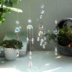 Attrape-soleil en cristal, décoration chakra lotus - Créateur d'arc-en-ciel et ornement de jardin...