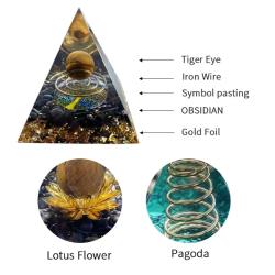 Pyramide d'orgonite en améthyste : Soins Reiki et harmonisation des chakras