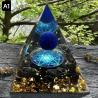 Pyramide d'orgonite en améthyste : Soins Reiki et harmonisation des chakras