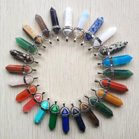 24 breloques chakras en pierre naturelle | Pendentifs en gros pour la création de bijoux