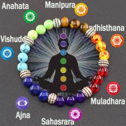 Bracelet d'harmonisation des chakras : Pierre naturelle pour la méditation et la guérison