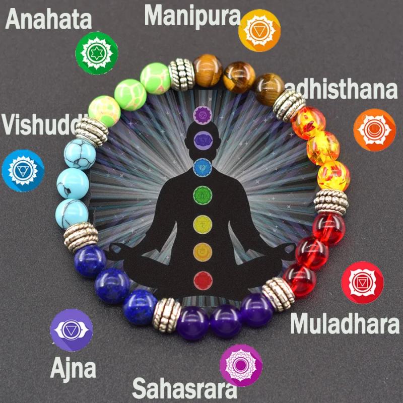 Bracciale per l'equilibrio dei chakra: pietra naturale per la meditazione e la guarigione