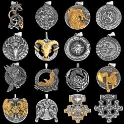 Viking Kuzgun Ejderha Kolyesi | Paslanmaz Çelik Muska Kolye Uçları