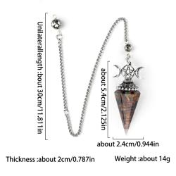 Pendentif pendule hexagonal en pierre - Bijou de soin Reiki des chakras