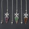 Pendentif pendule hexagonal en pierre - Bijou de soin Reiki des chakras