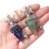 Pendentif pendule hexagonal en pierre - Bijou de soin Reiki des chakras